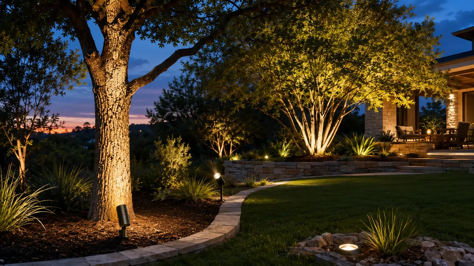 Garden & Tree Lighting project in Austin by Austin Landscape Lighting