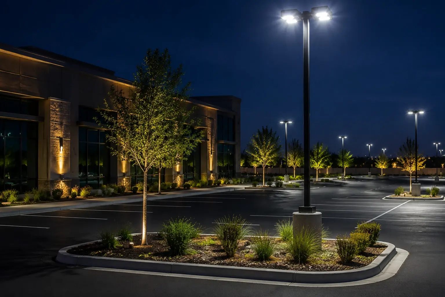 Commercial Landscape Lighting project in Austin by Austin Landscape Lighting