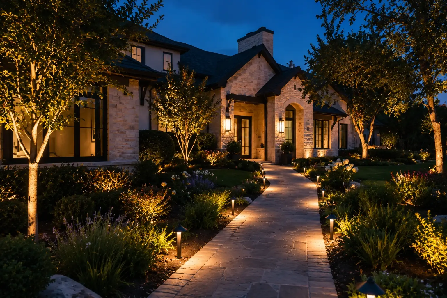 Austin Landscape Lighting project in Central Texas