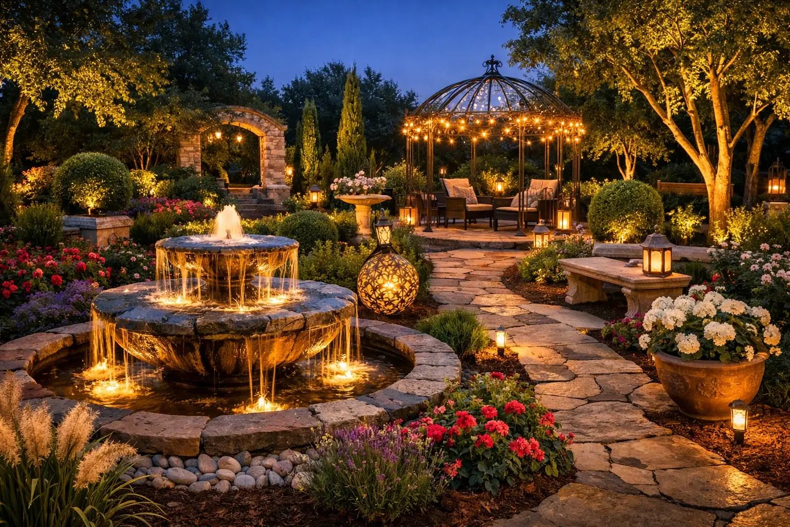 Architectural Uplighting project in Austin by Austin Landscape Lighting