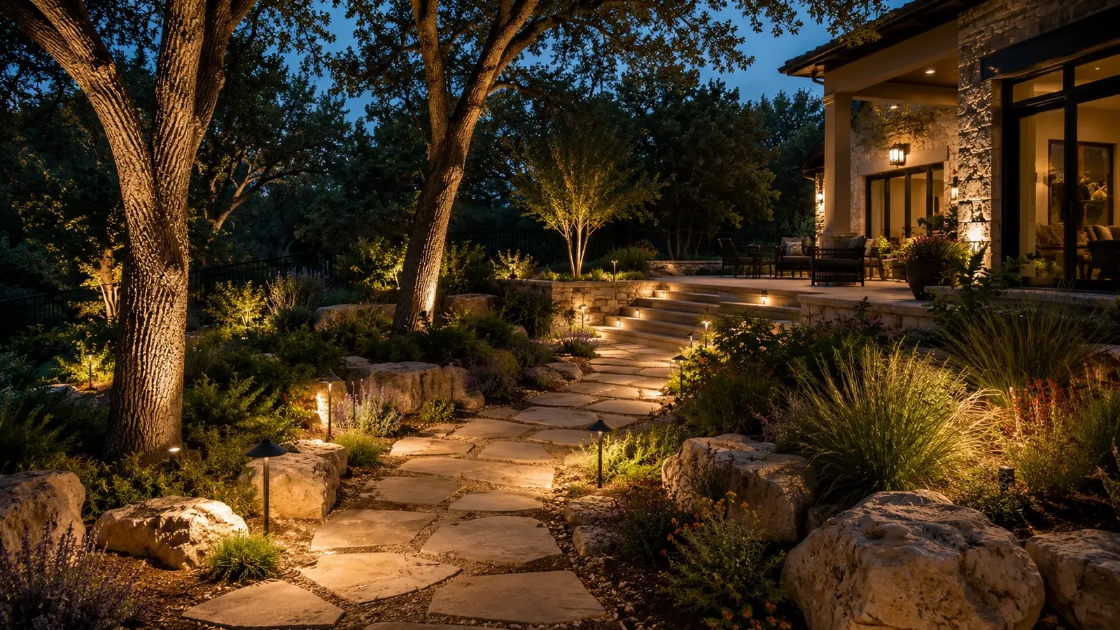 Deck & Patio Lighting project in Austin by Austin Landscape Lighting