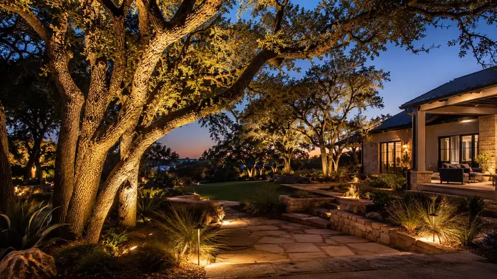 Austin landscape tree lighting by Austin Landscape Lighting