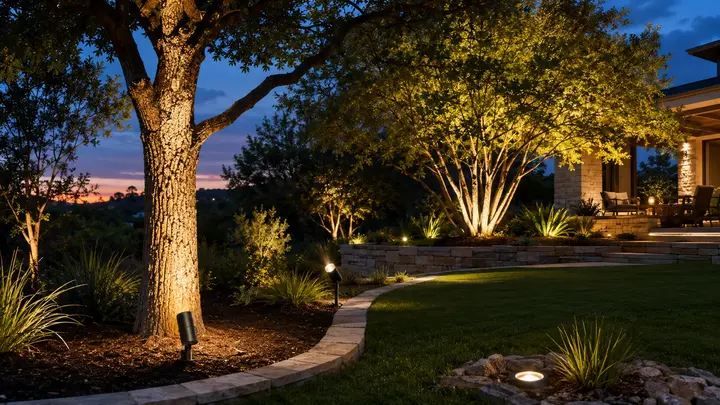 Austin landscape tree lighting by Austin Landscape Lighting