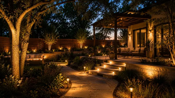 Backyard landscape lighting ideas by Austin Landscape Lighting