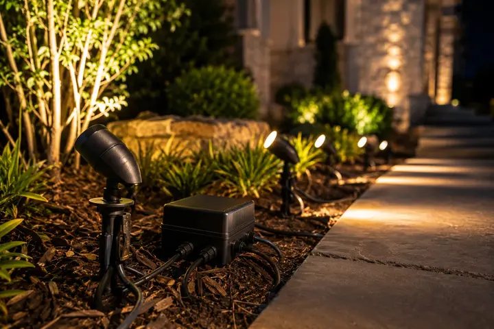Front yard landscape lighting ideas by Austin Landscape Lighting