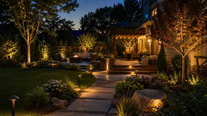 Landscape lighting ideas backyard by Austin Landscape Lighting