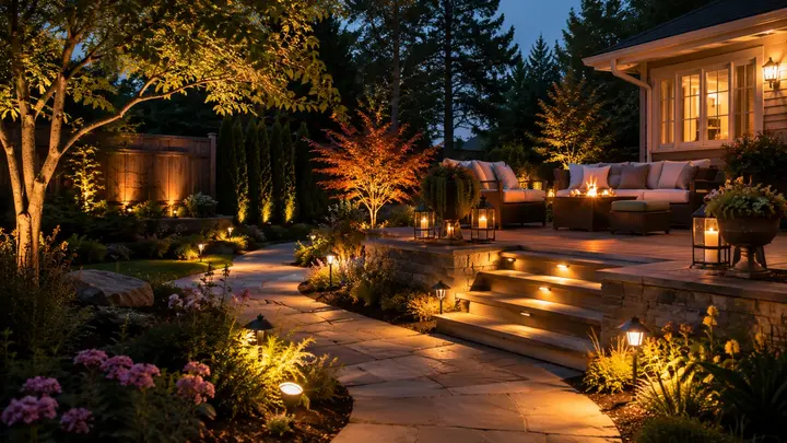 Landscape lighting ideas backyard by Austin Landscape Lighting