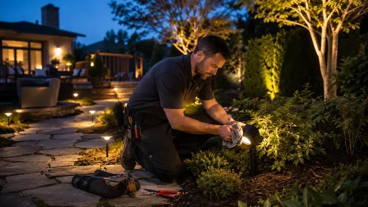Landscape lighting ideas backyard by Austin Landscape Lighting