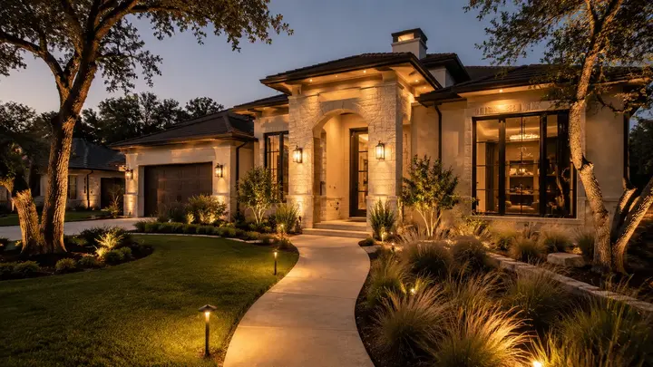 Landscape lighting ideas for front yard by Austin Landscape Lighting