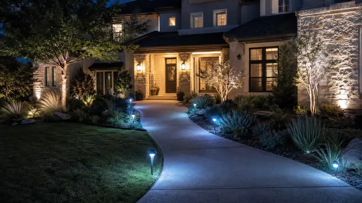 Landscape lighting ideas for front yard by Austin Landscape Lighting