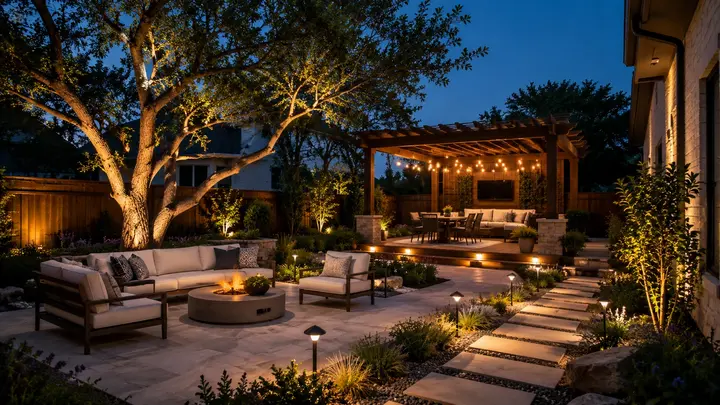Landscaping lighting ideas backyard by Austin Landscape Lighting